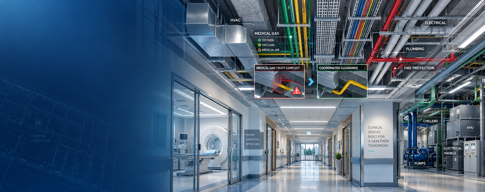Healthcare and hospital BIM MEPF coordination